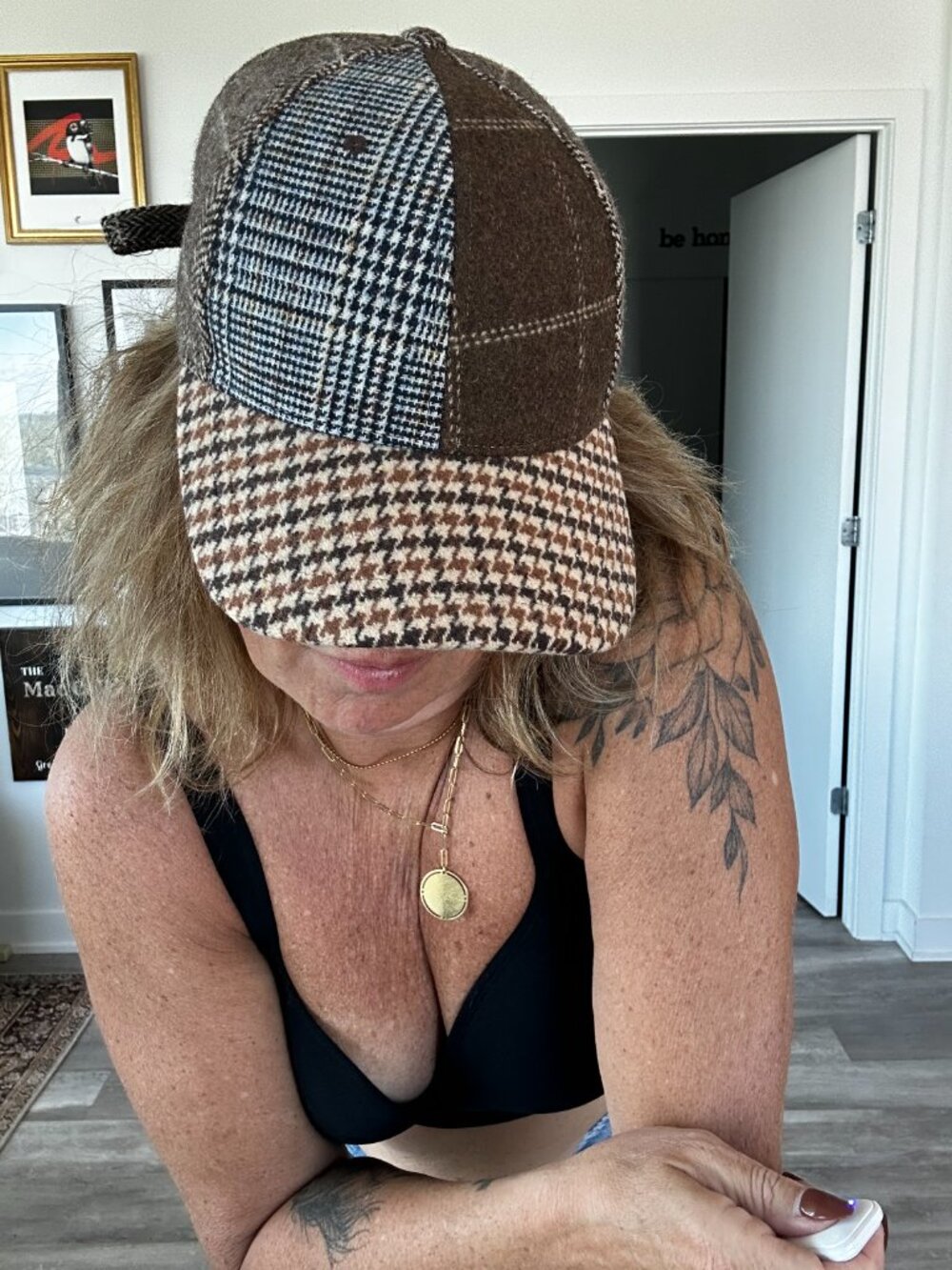 Free People Patchwork Plaid Baseball Cap | Houndstooth